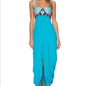 Mara Hoffman Embroidered Maxi Dress in Turquoise